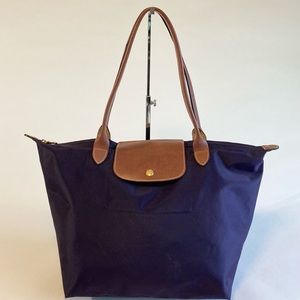 Longchamp Dark Purple Nylon Tote